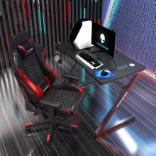 2021 Modern Z-Shaped Gaming Computer Desk for Gamers