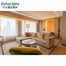 Customized Apartment Furniture Set: Hotel Sofas and Fixed Wooden Furniture