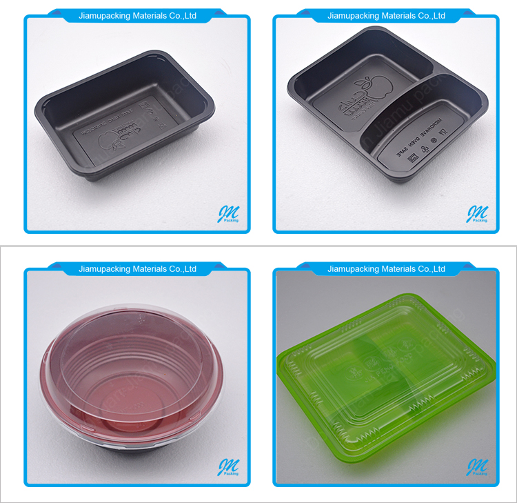 Jiamupacking Custom Biodegradable PP/PGM Fast Food Airline Sealing Tray