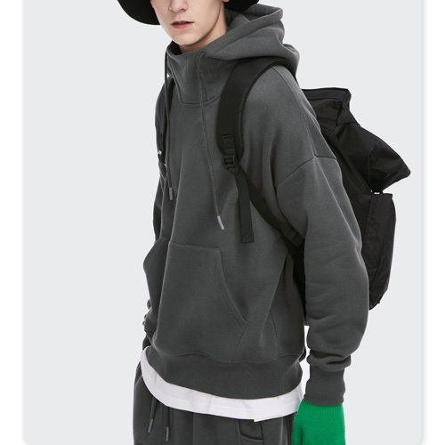 Pullover Drawstring Hoodie Dengan Poket