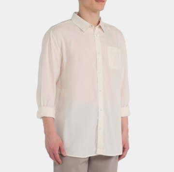 100% Linen Raw White Shirt