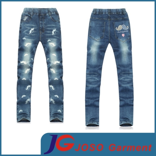 Girls Lip Printing Kids Jeans