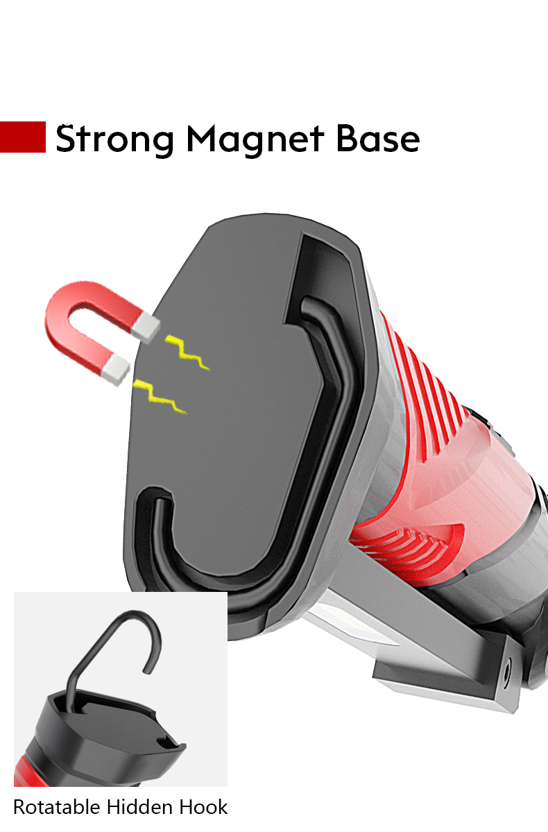 Hot Sell emergency IPx4 waterproof ETL certificate Type-C Rechargeable magnetic working light with car work light