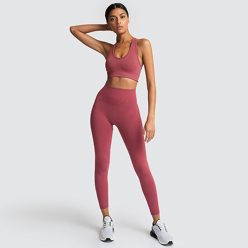 New Women Knit Seamless Yoga Leggings High Waisted Tummy Control Gym Leggings Sports Pants Fitness Workout Flex Leggings