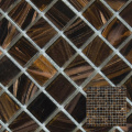 Gold line dark brown Morocco mosaic tiles