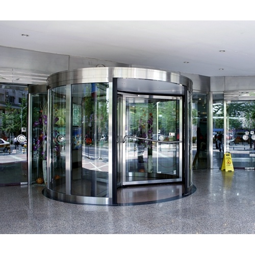 Multiple Materials for Automatic Revolving Door Wings