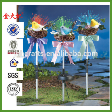 Set of 3 LED Fiber Optic Solar Bird Nests