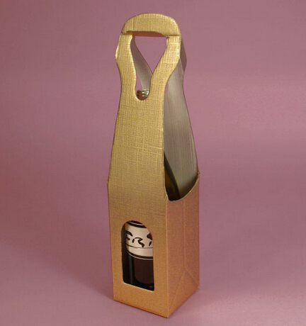 Golden Portable Paper Packaging Wine Box