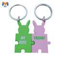 Metal chinese funny couple keychain set