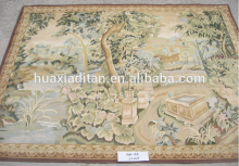 French Aubusson tapestry fancy vintage hand knoted wool