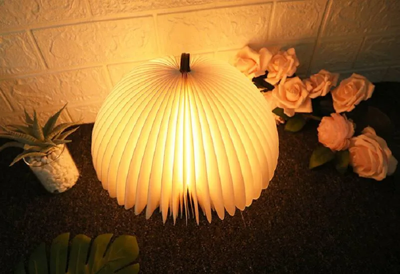 Colorful LED Bamboo Wood Table Lamp with Mushroom Design