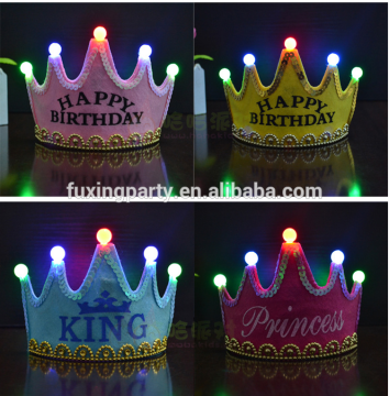 2016 new festival birthday led hats led decoration princeless hats toy, Imperial crown children'sparty hats supplier factory