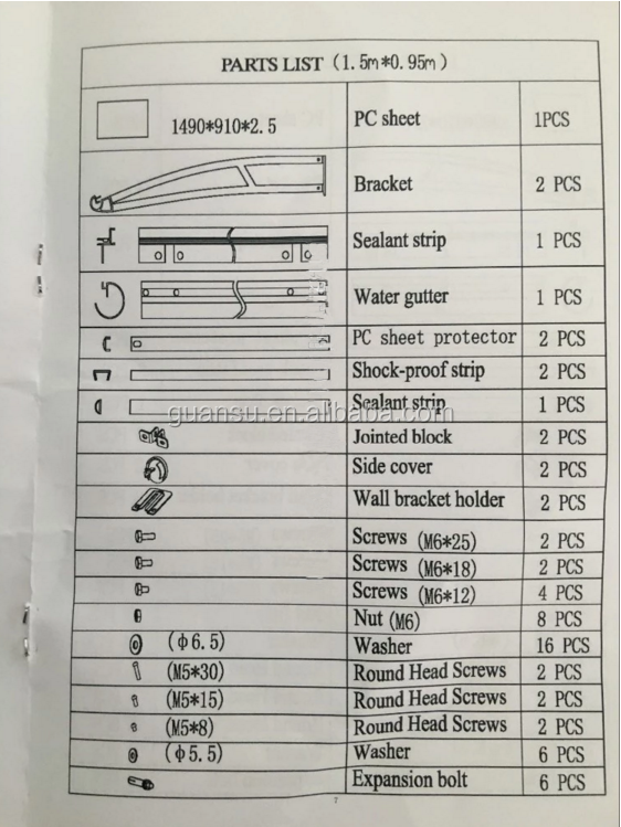 Guansu Factory Price Connecting Stainless Steel Bracket Support Door Canopy