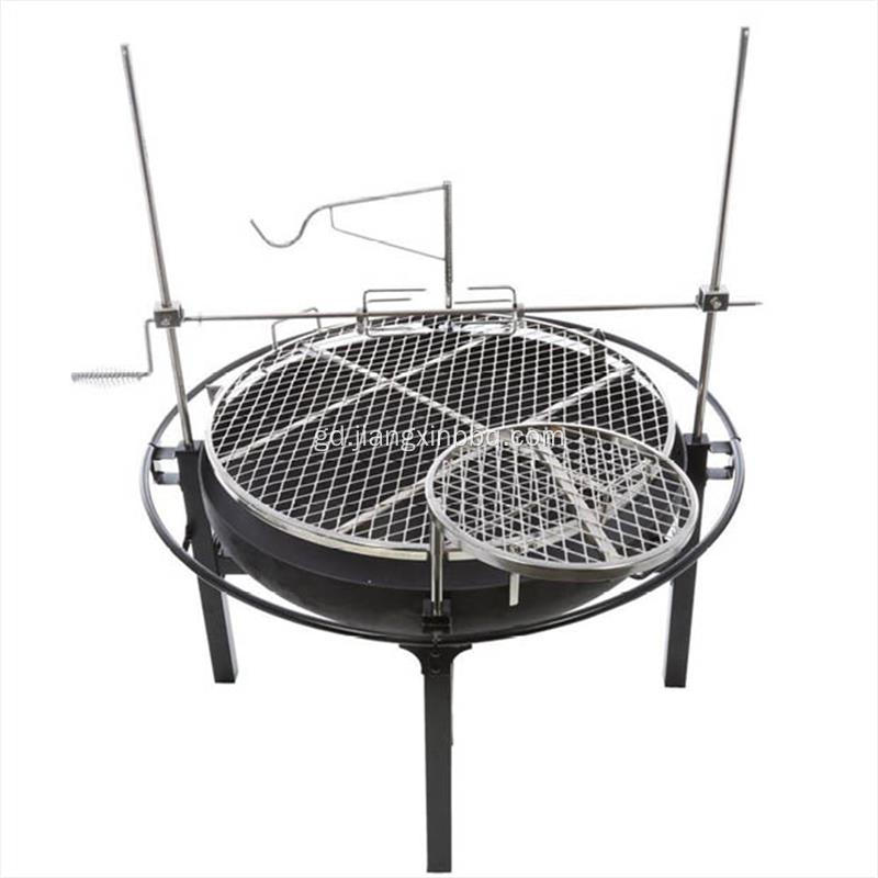 Grill BBQ gual-fhiodha le Rotisserie