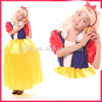 Hot sell snow withe costume princess dresses for kids girl party wear western dress