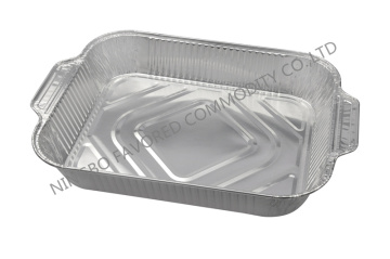 Aluminium foil container with handle