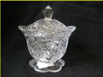 High quality decorative crystal storage glass nuts jar with tap