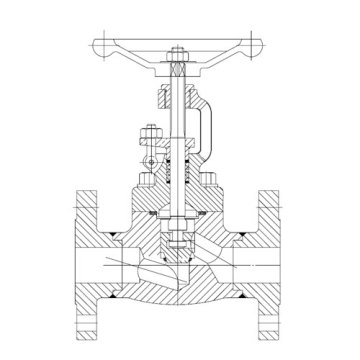 Injap palsu keluli dunia (Flanged akhir)