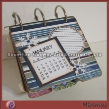 Transparent V-Acrylic Calendar Display Stand with Three Rings