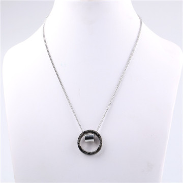 Stainless steel ring pendant necklace men fashion design simple ring necklace