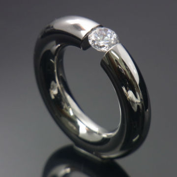 Single AAA CZ Fashion Heavy man cool ring of wedding ,unique bling single zircon inlaid wedding band for man