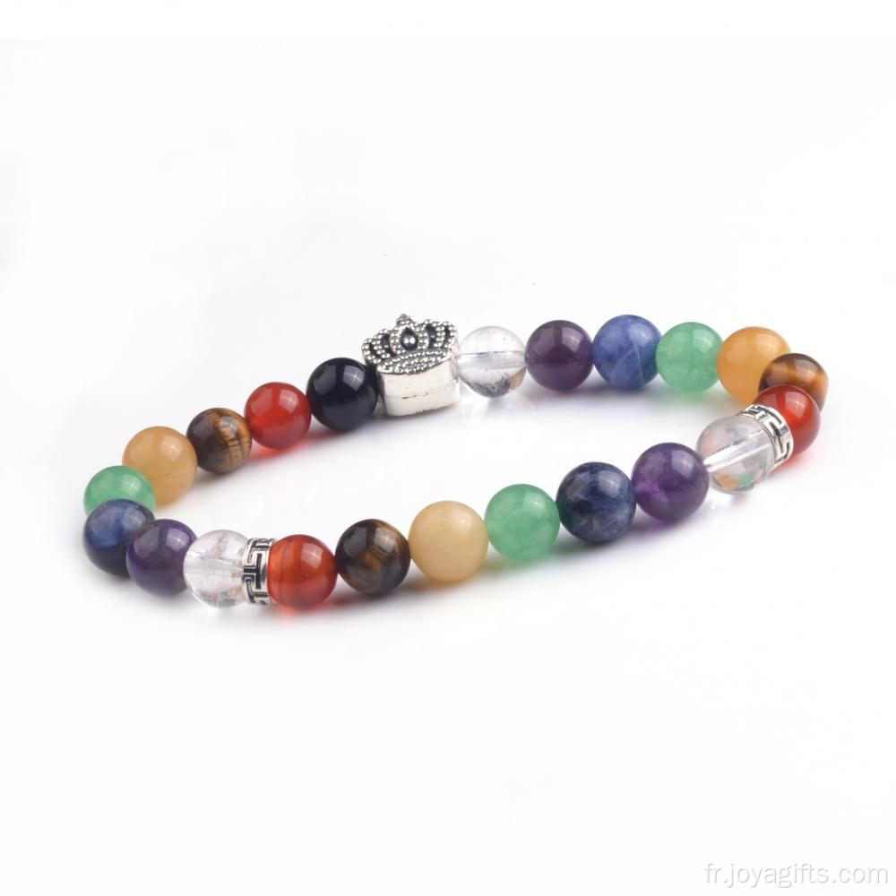 Charms Bracelet de perles colorées 8MM faisant naturel Semi pierre précieuse Brangle