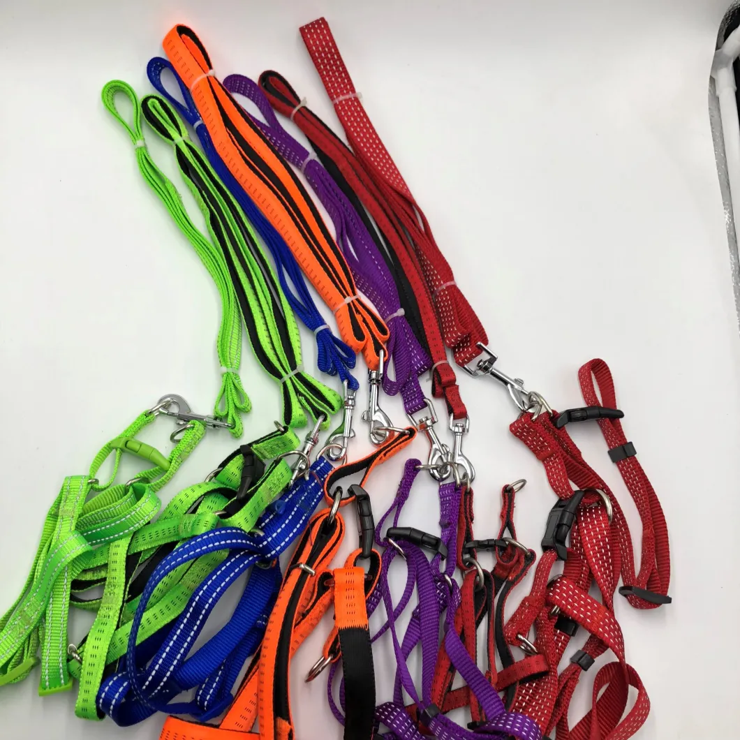 New Arrival Free Sample Custom Logo Nylon Rope Pet Dog Leash and Harness Set