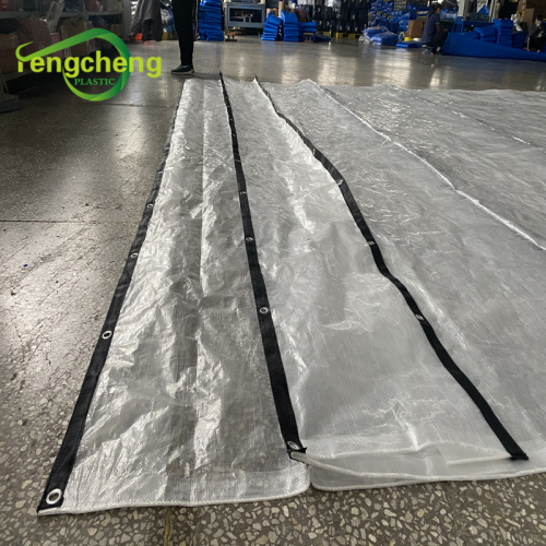 HDPE cherry cover tarpaulin reinforced bands with holes