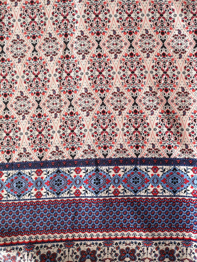 Tissu d&#39;impression Rayon Challis 30S de conception de frontière