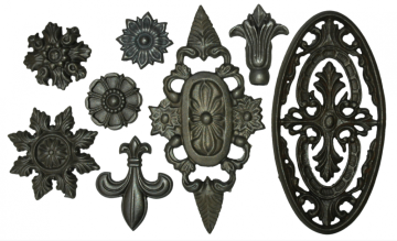 Decorative forged wrought iron components