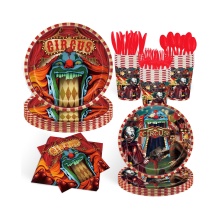 Halloween Party Supplies: 140pcs Decorative Tableware Set