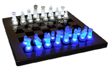 LED Chess, LED Glow Chess Set, Chess Set, Glass Chess Set