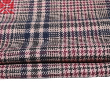 Wholesale tweed plaid check woven woolen fabric