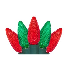 E17 Base C9 LED Twinkle Strawberry Faceted Bulbs - Christmas Replacement Light Bulbs