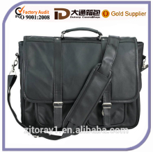 Black Cheap Leather Briefcase Shoulder Bag With Strap