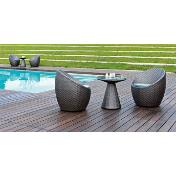 PE Rattan furniture modern round wicker lounge chair