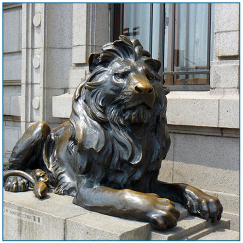 Υψηλής ποιότητας μέγεθος ζωής BronzeGarden Lions Αγάλματα προς πώληση