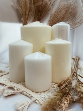 white pillars religious pillar candles