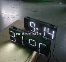 6 inch outdoor led clock temperature display