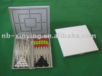 Aluminum Chess Backgammon Set with Magnetic
