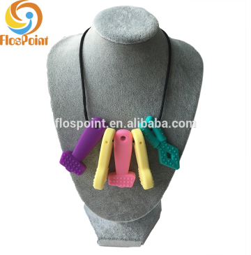 2016 NEW DESIGN Silicone Teething Nursing Necklace Food grade BPA free Handmade Flospoint