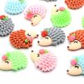 Kawaii Hedgehog Resin Cabochon Artificial Animal Diy Craft Fairy Garden Ornament Girls Women Fashion Jewelry Decoration