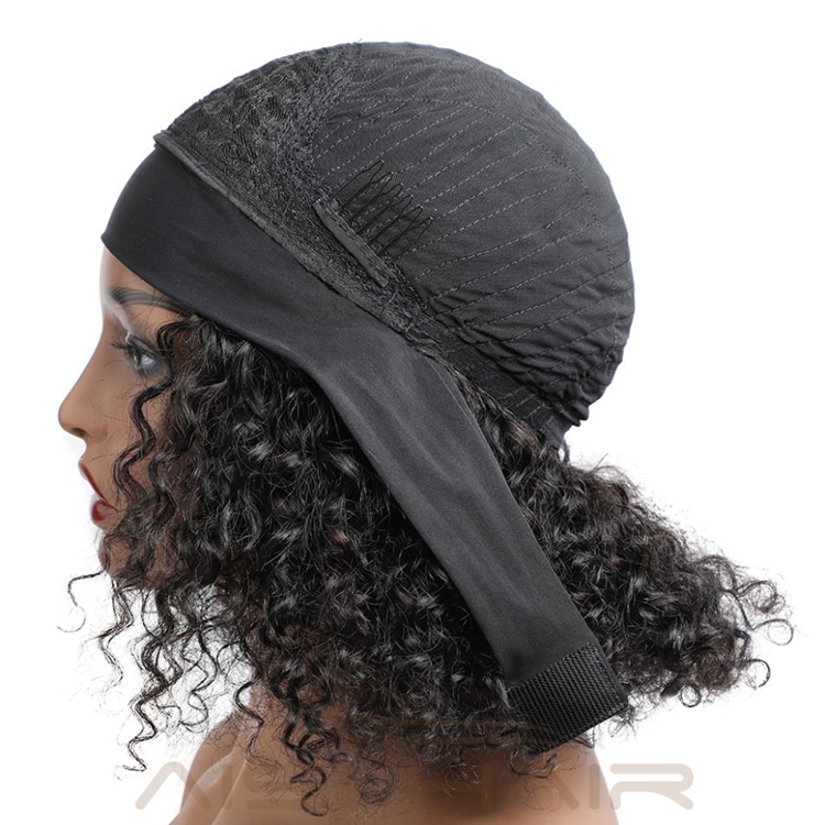 Resaler Price Brazillian Wigs Short Afro Kinky Human Hair Wigs With Headband Curly For Black Women Bob Wig Natural Black Color