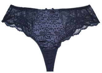 Fancy Jacquard Satin Low Waist Thongs Girls Lace Panties in