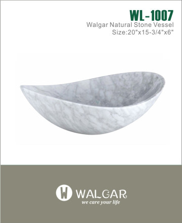 Natural stone Bianco Carrara White Marble Sink polished washbasin