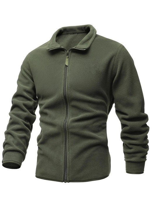 2021 Oversized Winter Men's Jacket Slim Double-Sided Velvet Tactical Sweater Casual Collar Zipper Solid Color Coat
