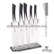 knife set with acrylic stand
