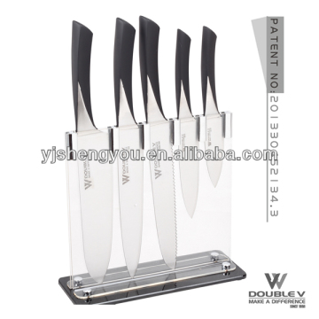 knife set with acrylic stand