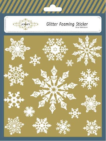 Christmas Snowflake Glitter Foaming Sticker