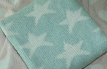 Chenille Knit Star Stroller Polyester Baby Blanket / Blue Toddler Blankets